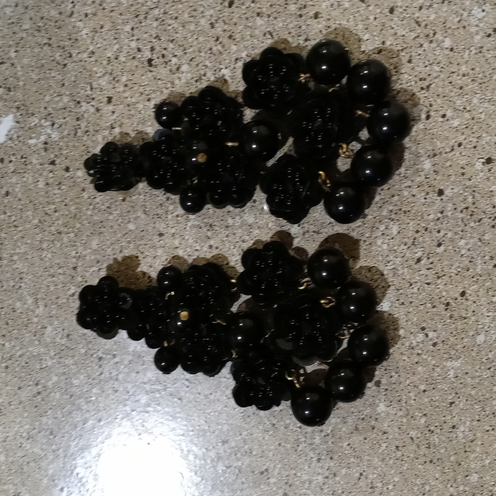 J CREW Black Dangly Earrings